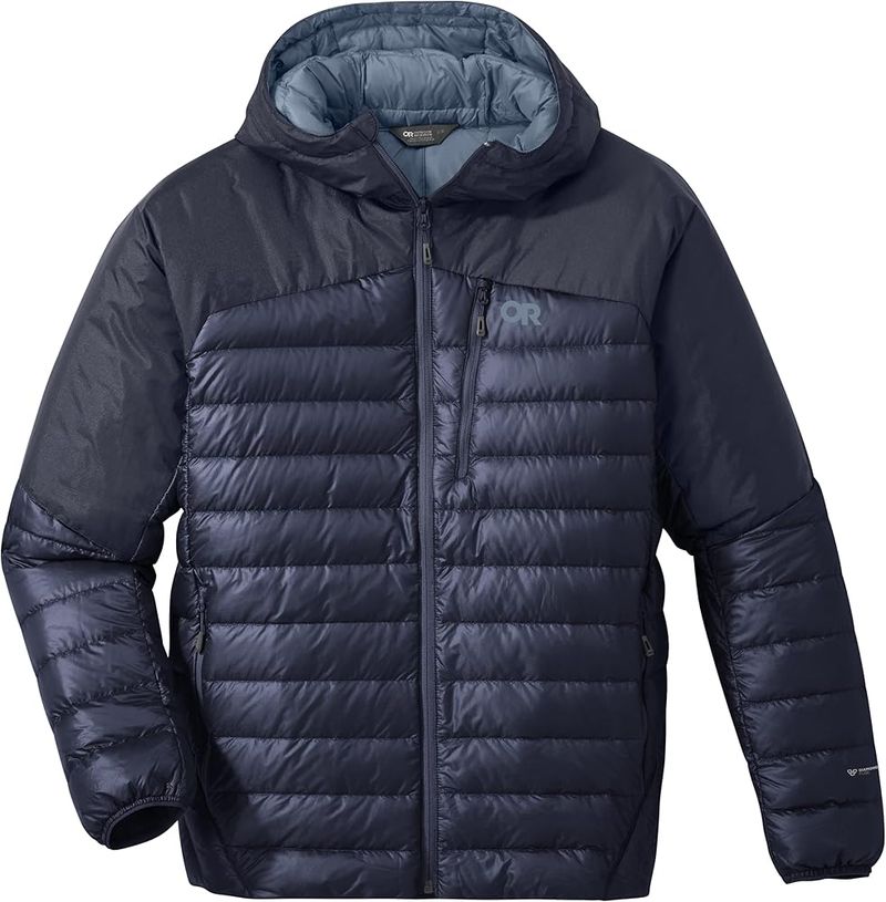 Outdoor Research Helium Down Hoodie - down warmth with extra weather protection on hood/shoulders