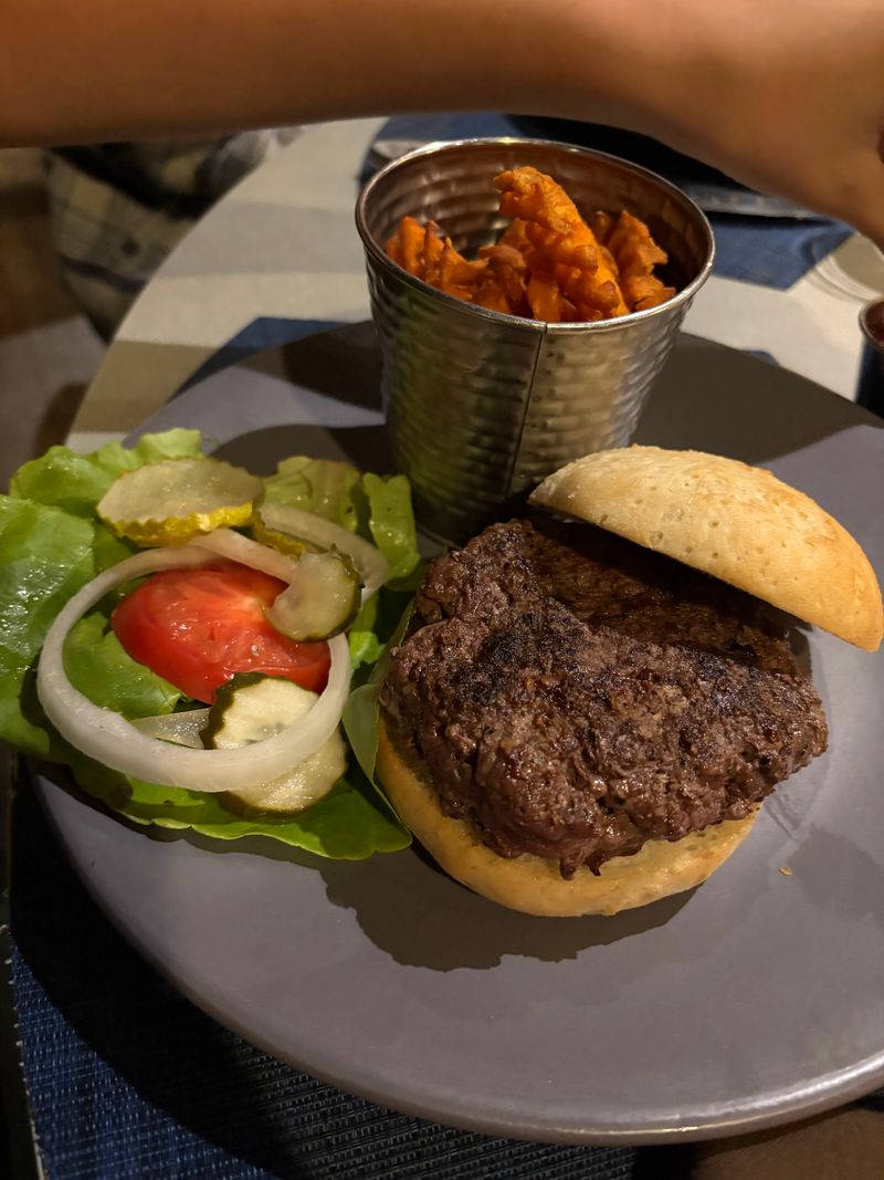 Bison Burger With Sharp Cheddar