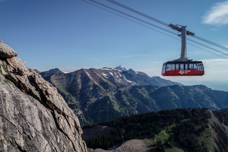 Ride the Jackson Hole Aerial Tram for sky-high Grand Teton views