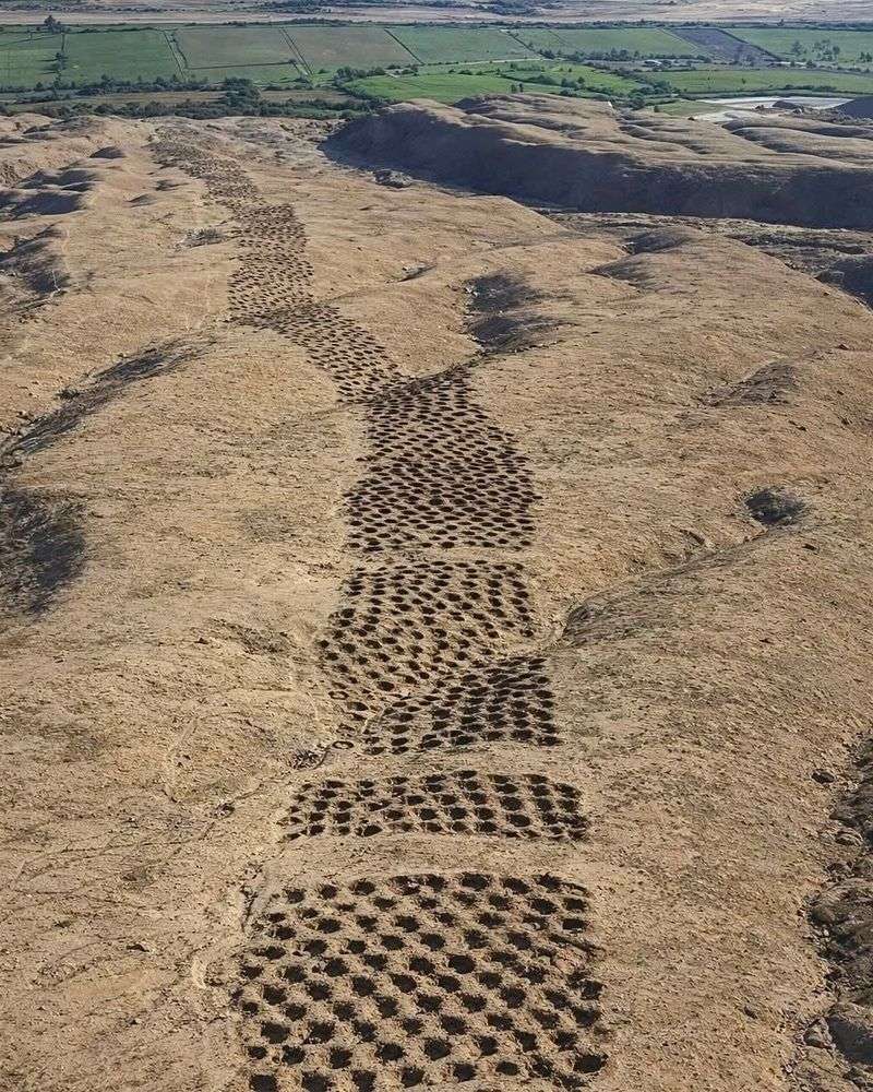 A Mountainside Covered in Thousands of Holes