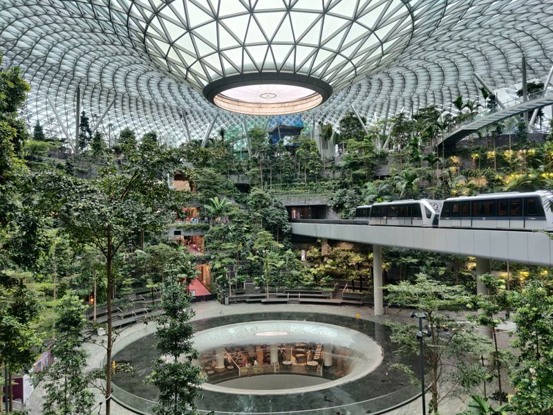 It's an airport that doubles as a giant indoor garden