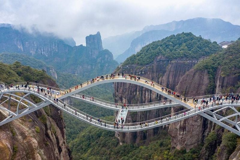 It's called the Ruyi Bridge and it's designed to look like a traditional symbol of good fortune