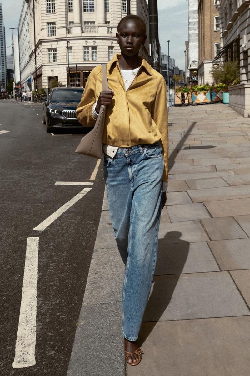 ZARA Faux Suede Bomber Jacket