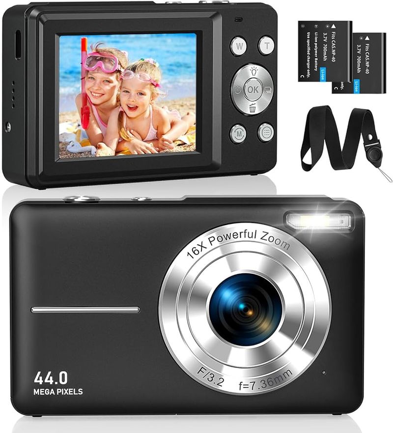 CAMKORY 44MP Kids Point-and-Shoot Camera