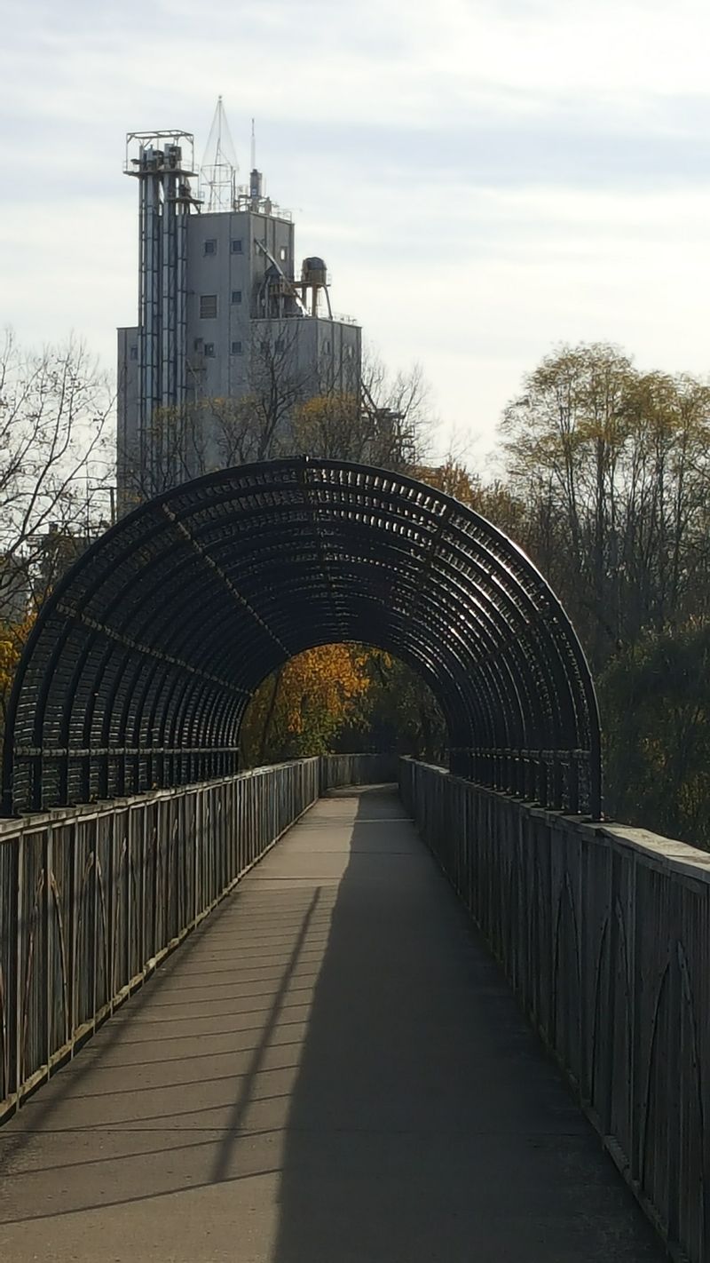 2. Built on historic railroad tracks.