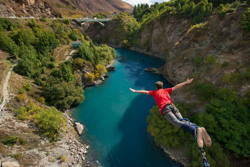 Bungy Jump Off the Kawarau Gorge Suspension Bridge — Queenstown