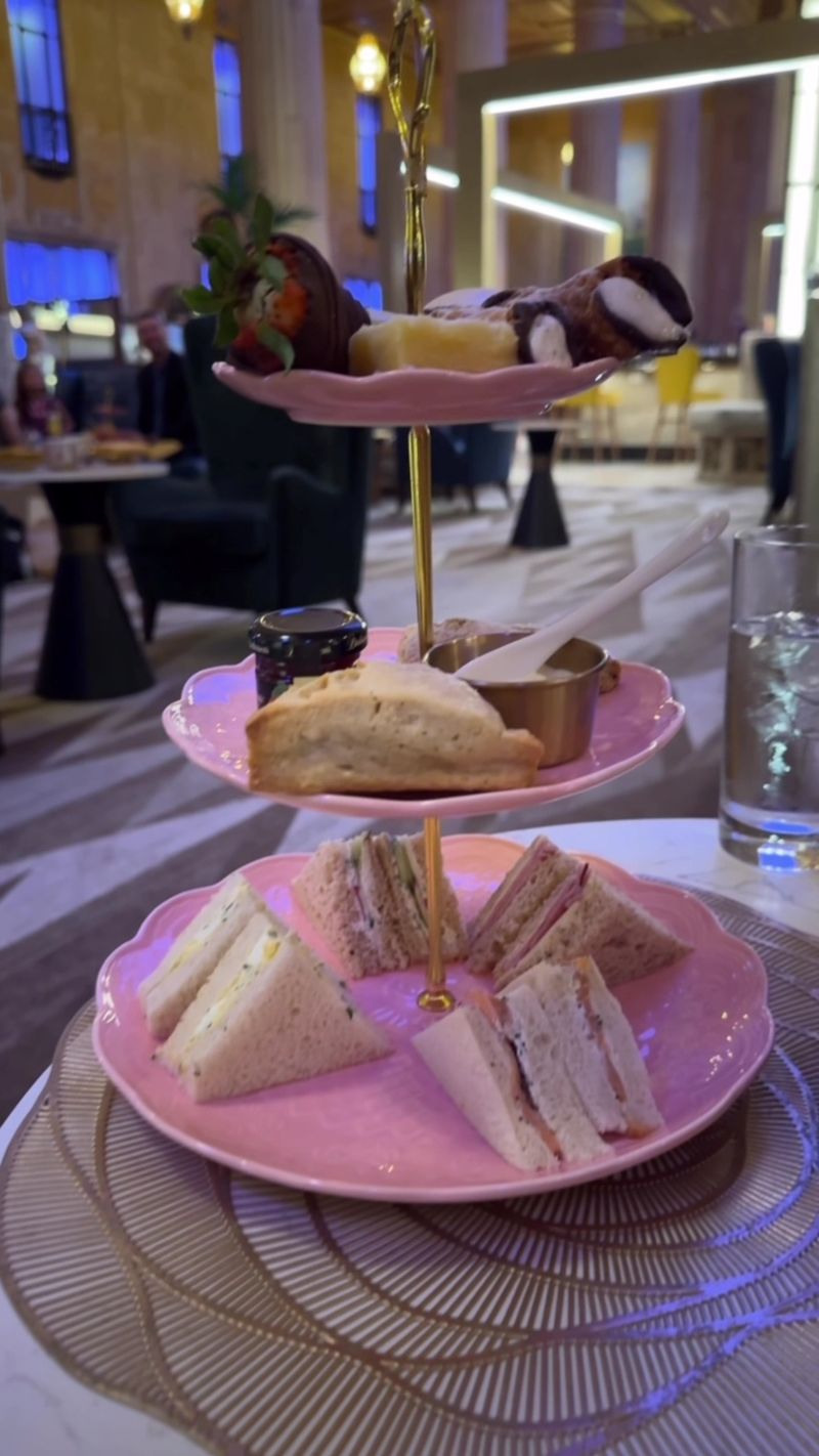 Tiered Trays of Delicate Pastries