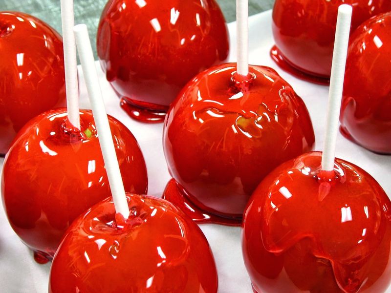 Caramel Apples With Piñon Crunch