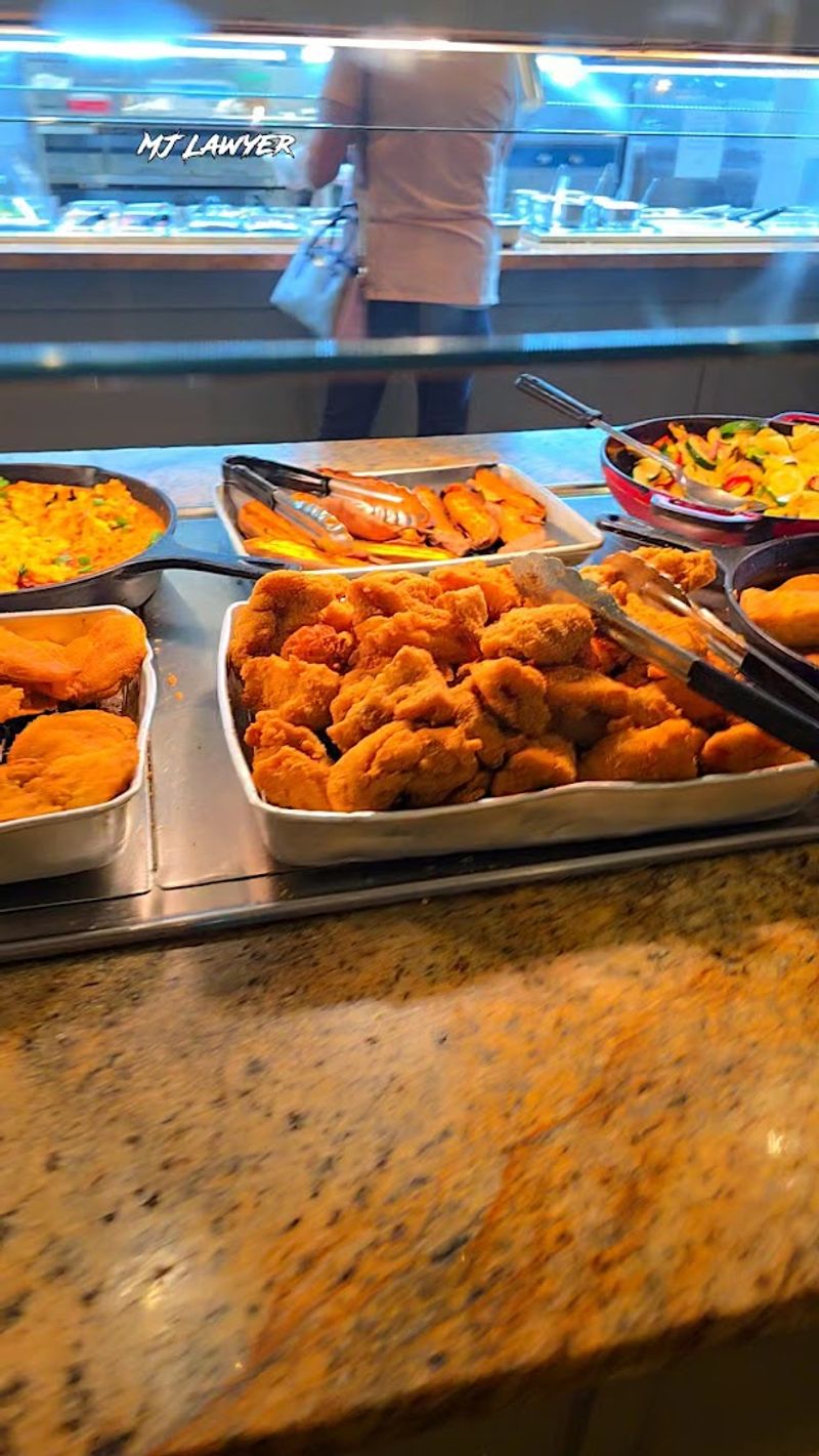 Catfish and Seafood on the Buffet Line