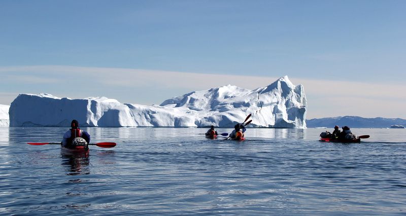 Kayak Among Icebergs and Fjords