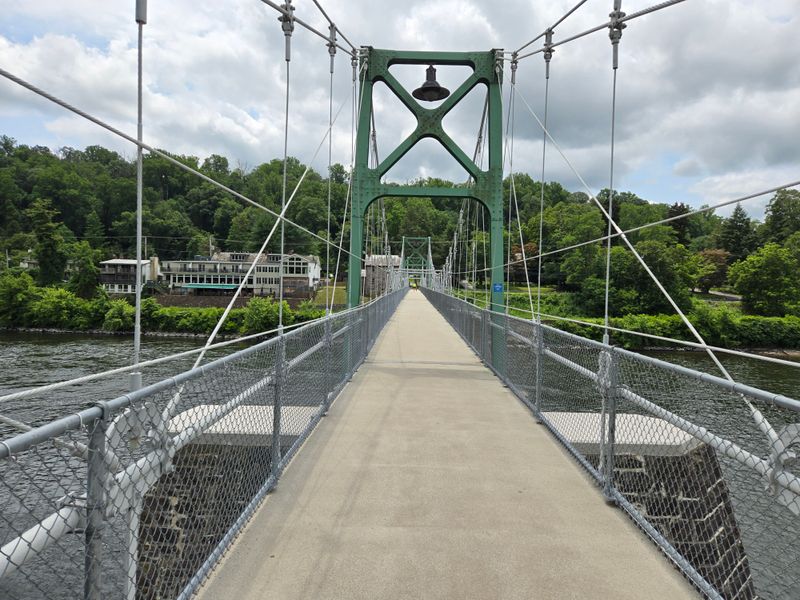 Crossing The Lumberville Footbridge