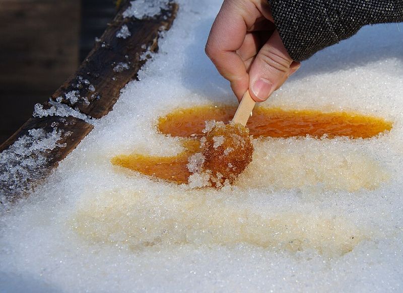 Maple Taffy on Snow