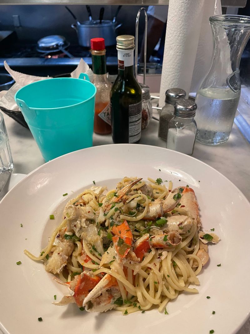Half Crab Diavolo Over Linguine
