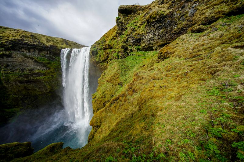 Skógafoss at Dusk — Serenity by Waterfall in Iceland