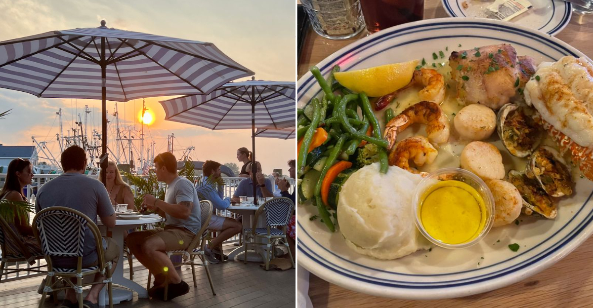 This New Jersey Waterfront Seafood Spot Turns Dinner Into a Sunset Show
