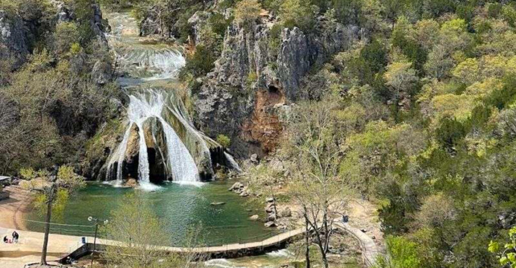This Oklahoma Oasis Hides a Storybook Castle Beside a Towering 77-Foot Waterfall