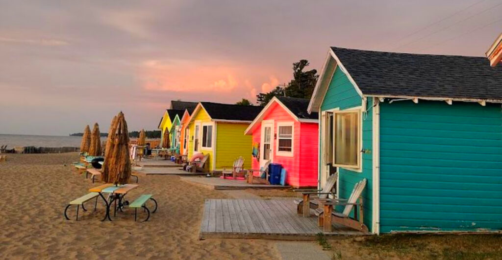 You Won’t Believe These Tropical-Style Cottages Are on a Northern Michigan Beach