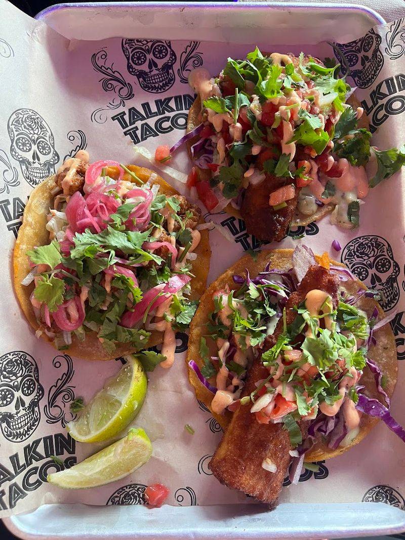 Bang Bang Shrimp, Mahi Mahi, and Caribbean Tacos