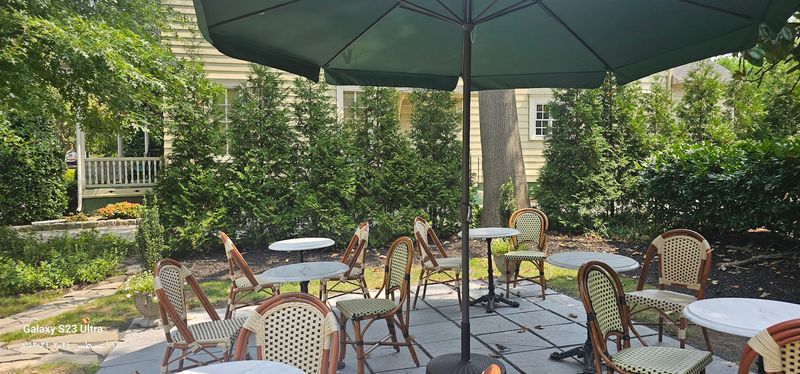 The Outdoor Seating and the Lily Pond