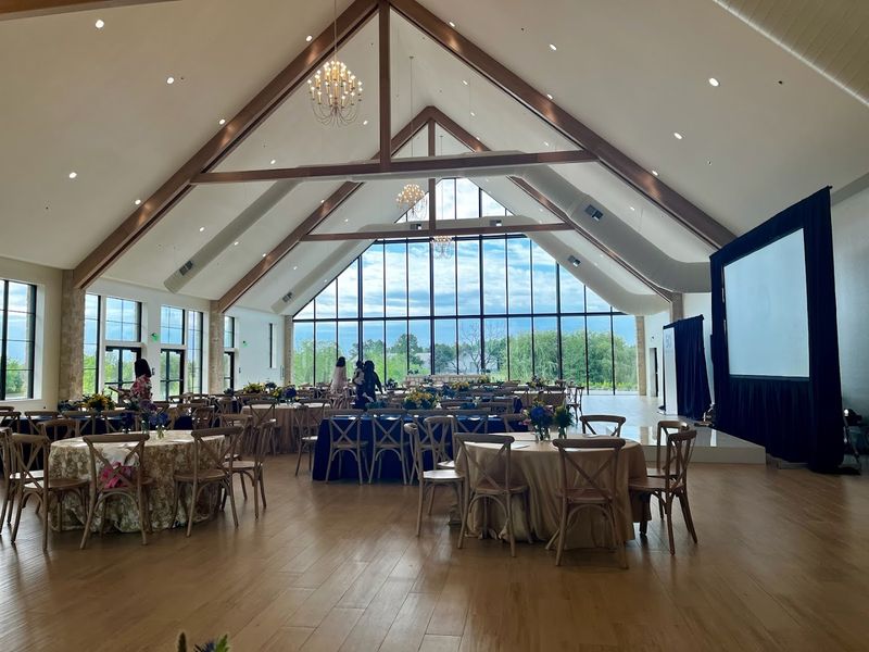 The Reception Hall With Floor-to-Ceiling Windows