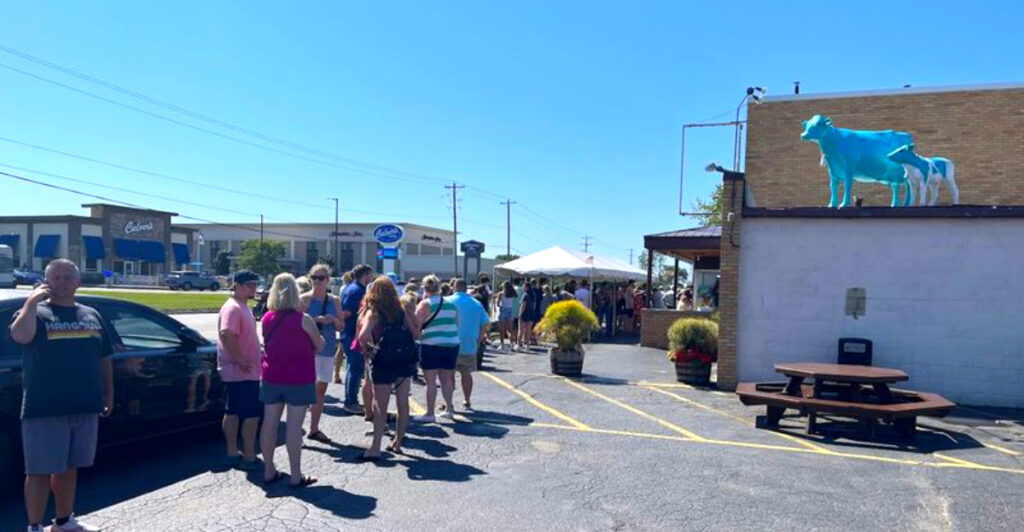 The Michigan Ice Cream Shop Famous for Giant Scoops and Blue Cows