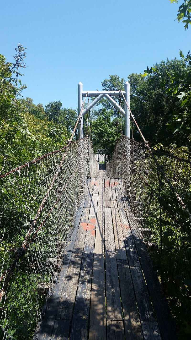 The Iconic Swinging Bridge Over Bird Creek