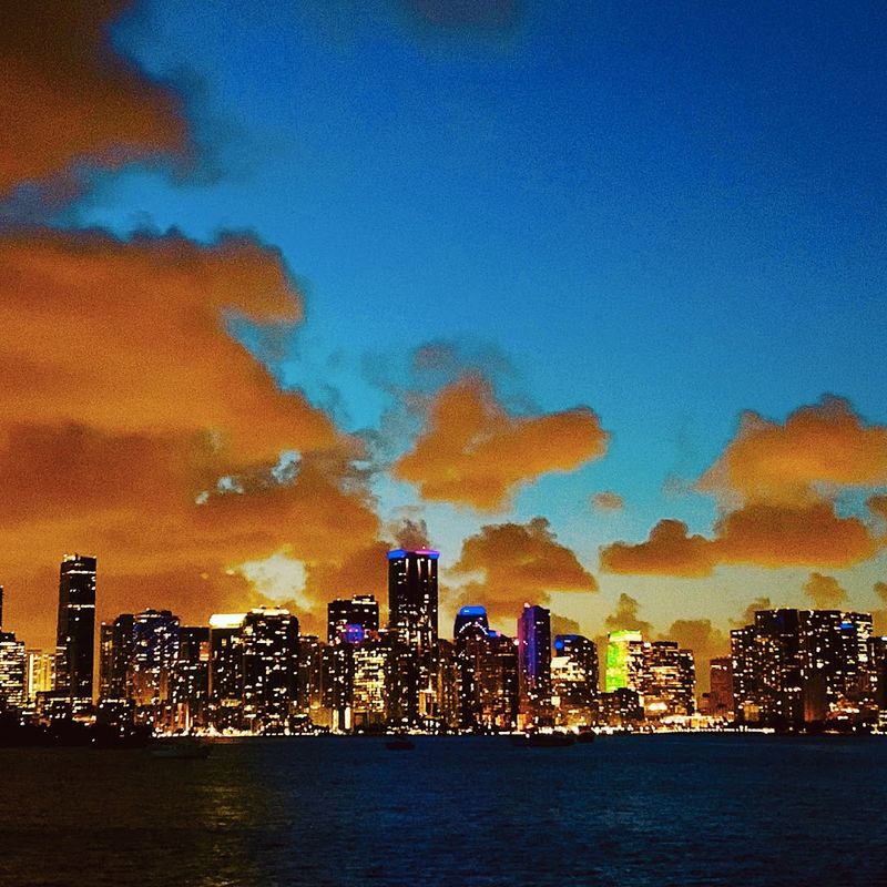 The View of the Miami Skyline from the Water