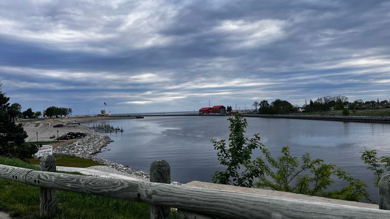 A Creek That Curves Right Into Lake Michigan