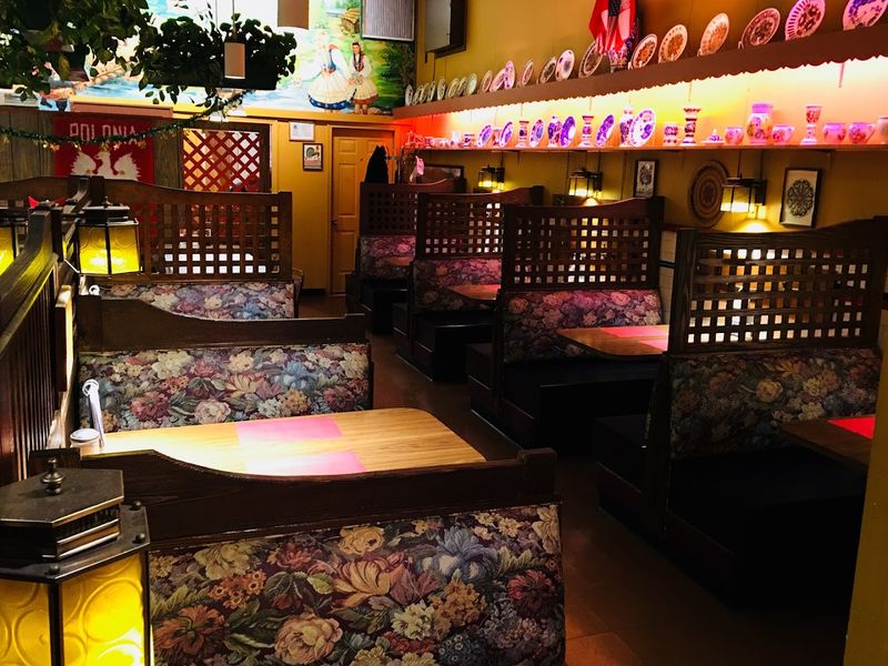 A dining room with old-world charm