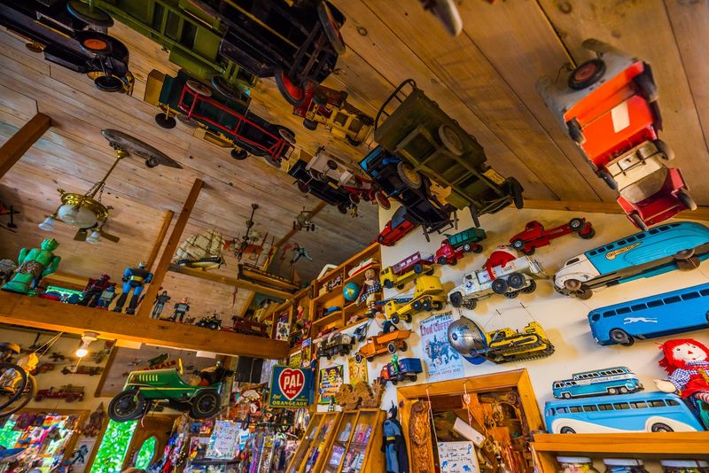 Vintage toys overhead and everywhere