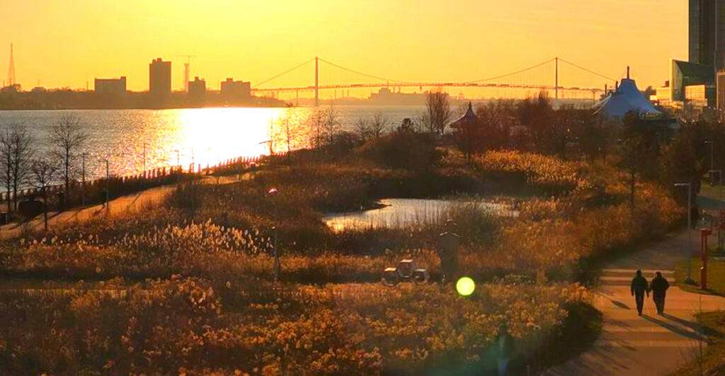 This 3-Mile Detroit RiverWalk Is a Hidden Urban Escape with Canada Views