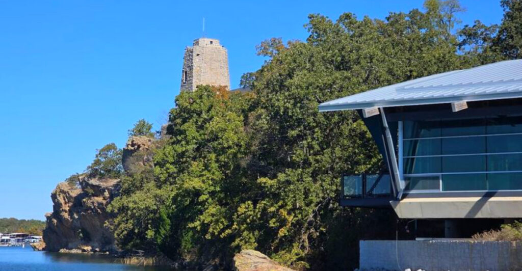 This Castle-Like Tower Overlooking an Oklahoma Lake Is a Hidden Gem