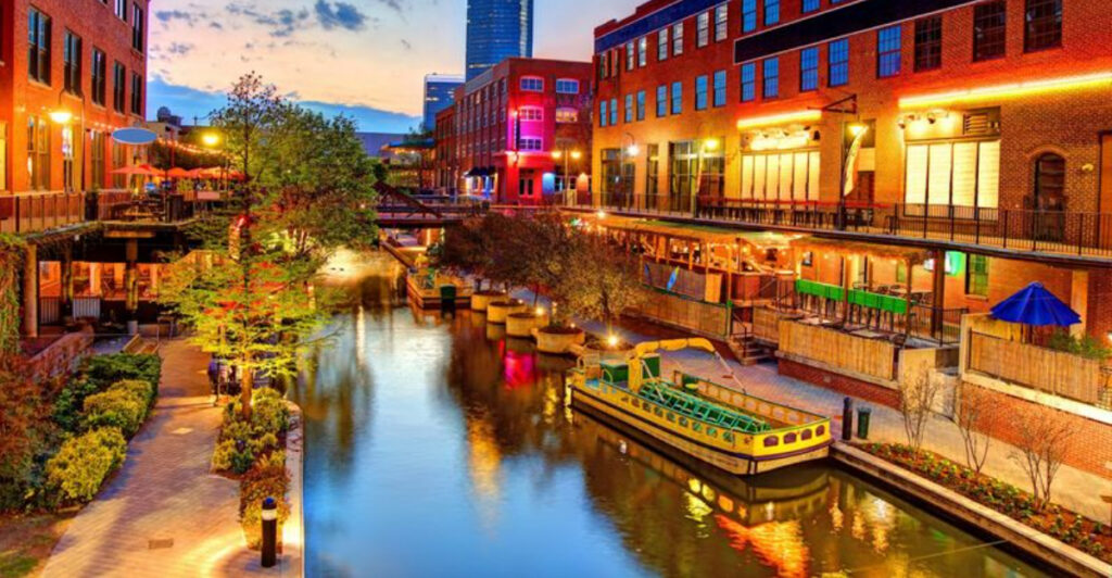 This Oklahoma Canal District Is Packed With Restaurants, Nightlife, and Riverwalk Views