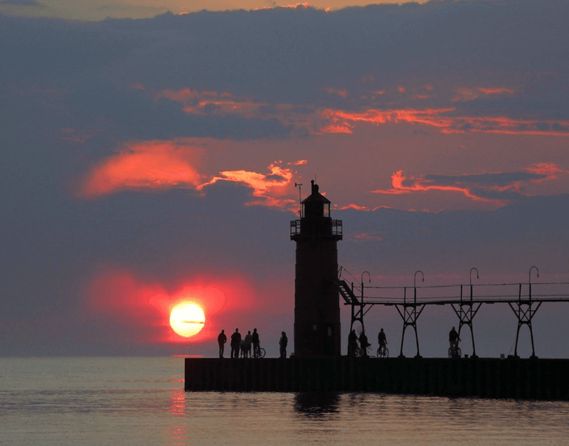 Big Red Lighthouse and the Holland State Park Shoreline