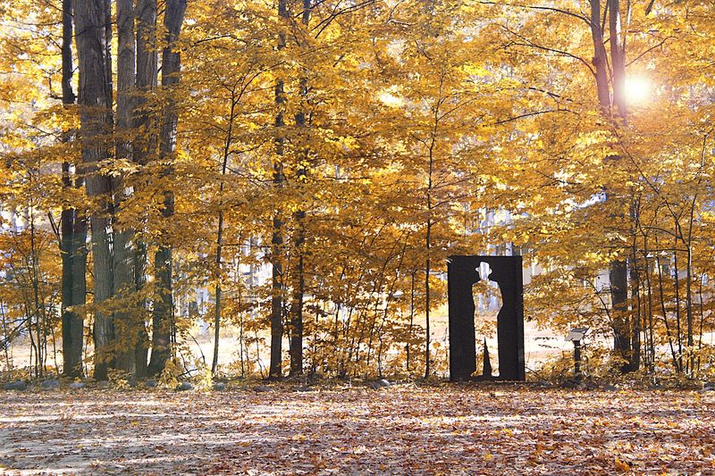 Art tucked into the woods