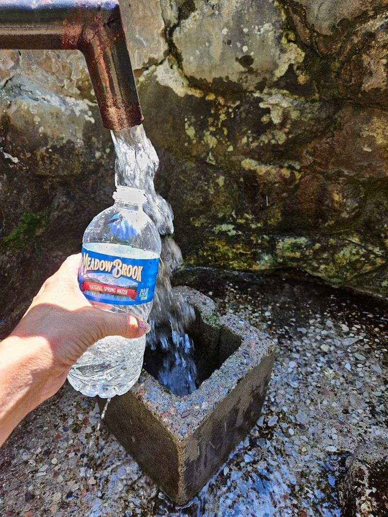 The local ritual of filling jugs