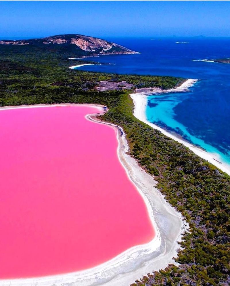 Lake Hillier's Pink Water (Western Australia)