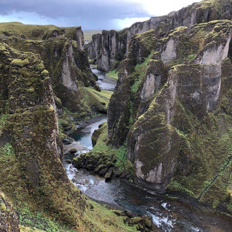 Walk Fjaðrárgljúfur Canyon, South Iceland, Iceland