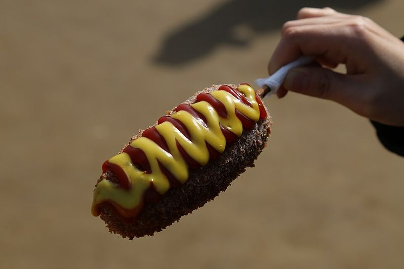 Corn dog on a stick