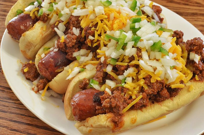 Chili dog with cheese