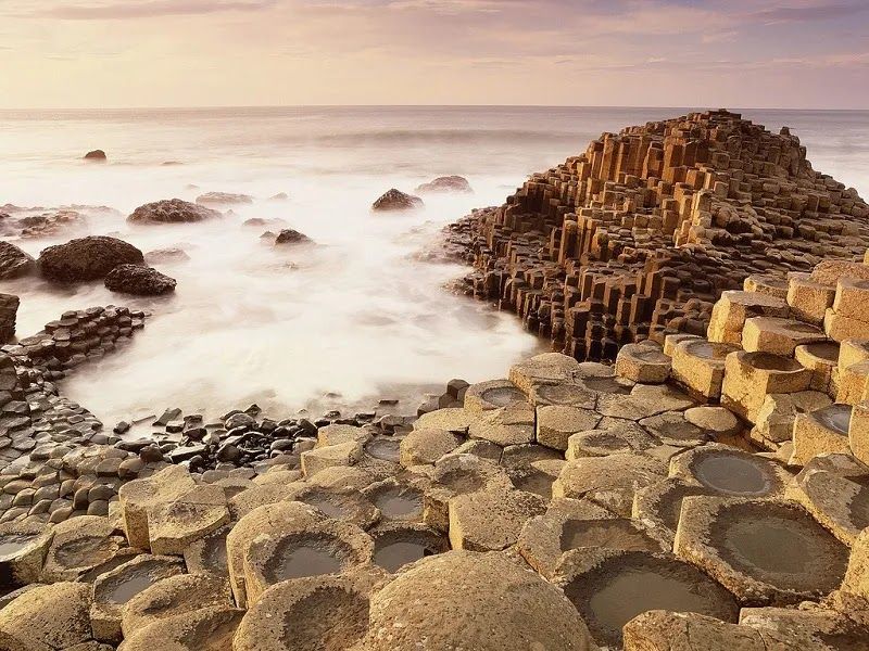 Step Across the Basalt Columns at Giant's Causeway, County Antrim, Northern Ireland