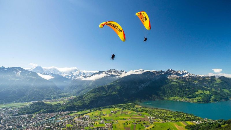 Paragliding Over the Alps, Switzerland