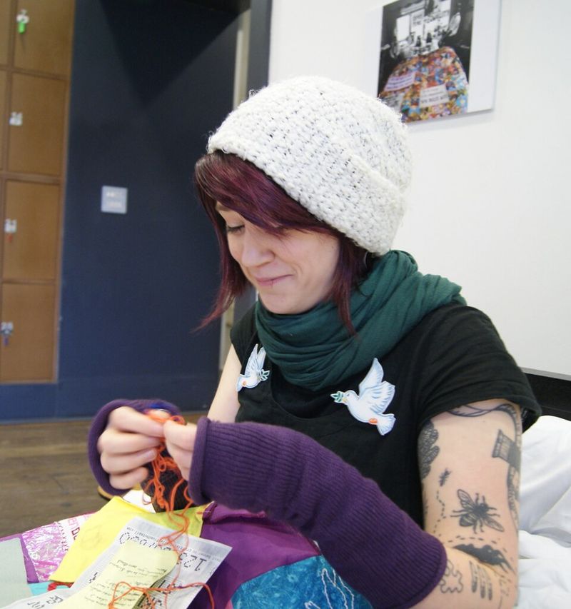 Leg Warmers Worn as Arm Warmers