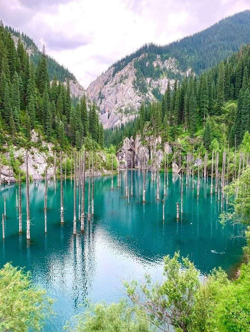 Kaindy Lake, Almaty Region, Kazakhstan