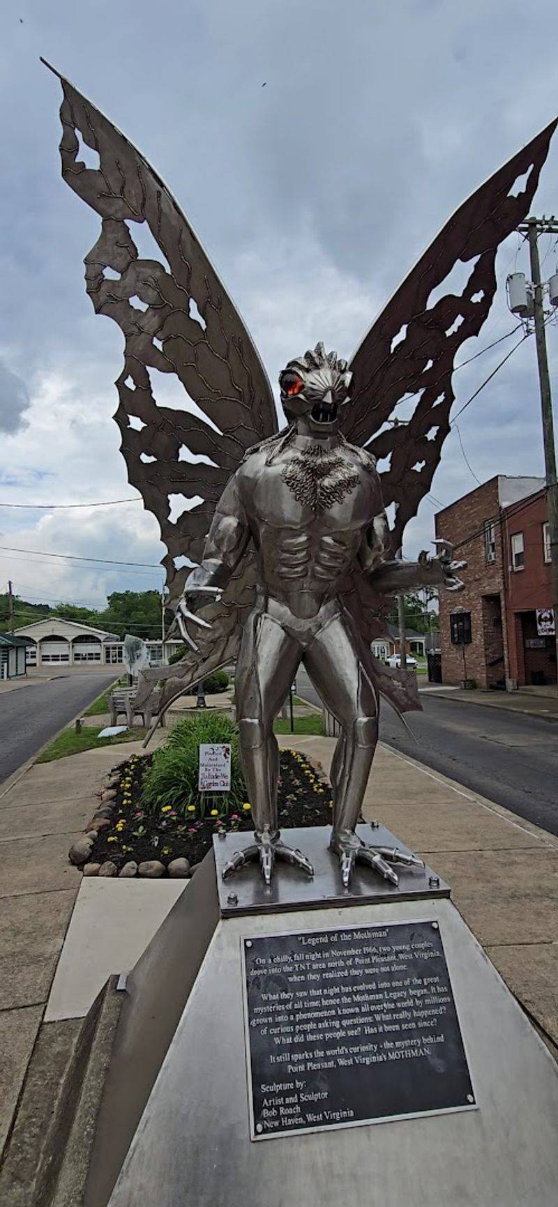 The Famous Mothman Statue Outside the Museum