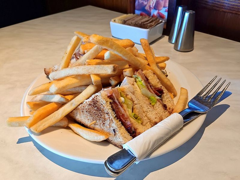 Club sandwich from a drive-in diner