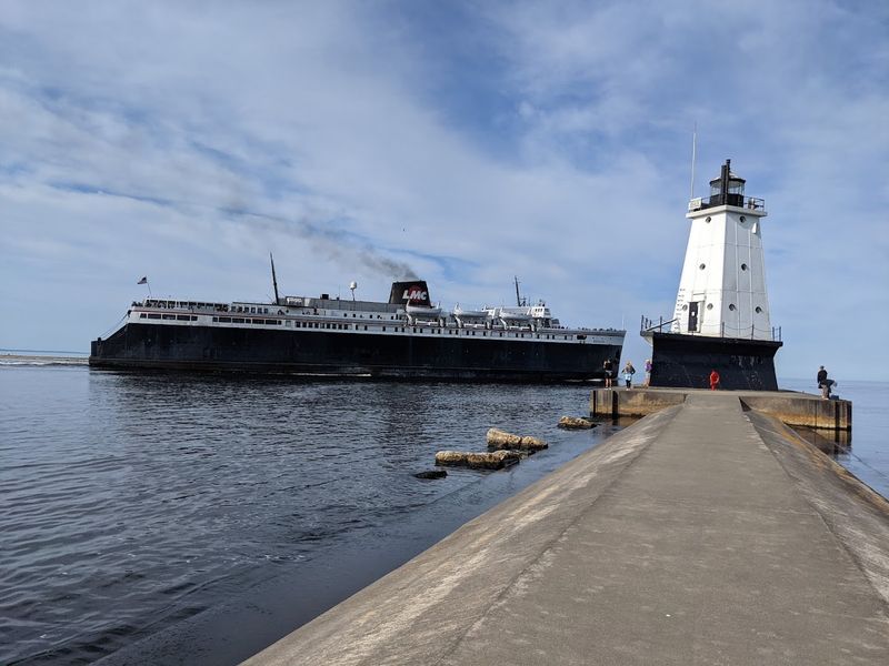 Watching the S.S. Badger Carferry Pass Right By