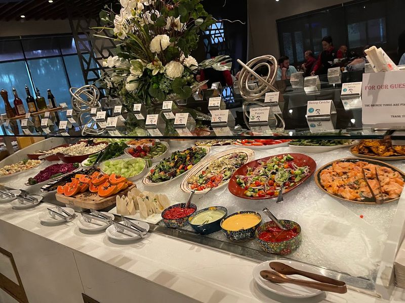 The Salad Bar and Hot Sides Selection
