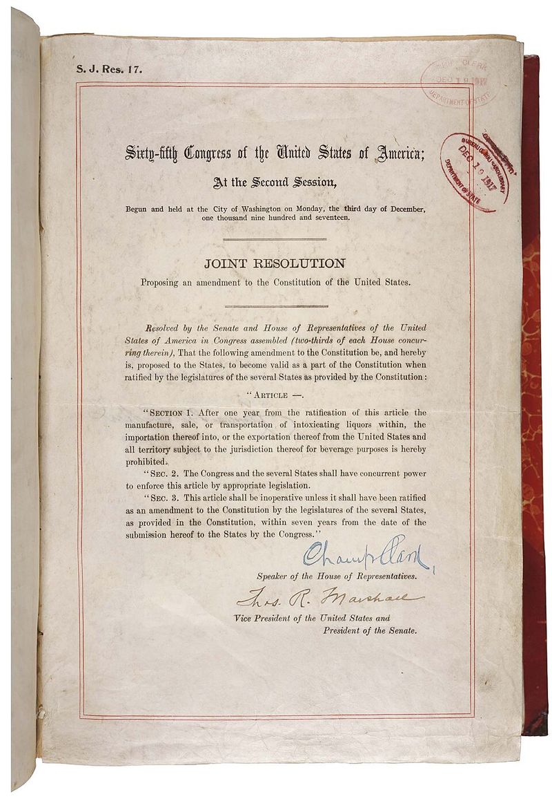 The 18th Amendment Was Ratified