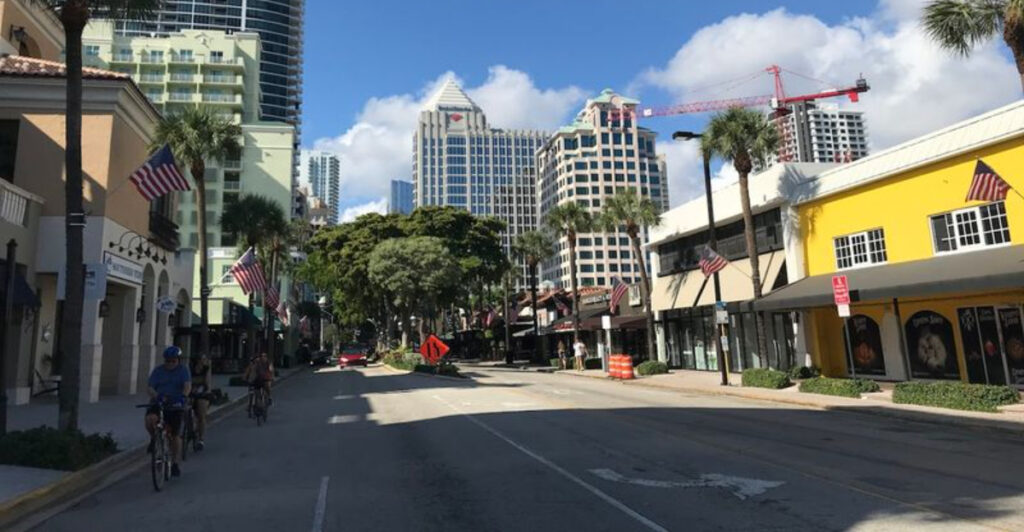 This Famous Florida Boulevard Is Lined with Shops, Dining, and Vibrant City Energy Just Steps from the Water